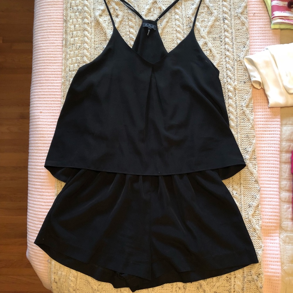 ZOA black silk romper